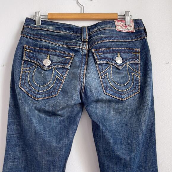 True Religion low rise flared dark wash flared denim jeans sz 29 - Picture 6 of 9